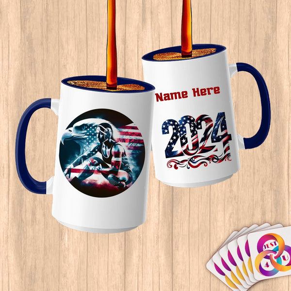 Physical Item 15oz / Blue Athletic Dreams~Limited Edition 2024 "USA Excellence" ~ Customized Large 15oz Mug