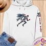 Physical Item S / White Athletic Patriotic Runner with Eagle~Limited Edition 2024 "USA Excellence" ~ Personalized Premium Hoodie