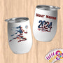 Physical Item 12 oz / White Badminton Dreams ~ Limited Edition 2024 "USA Excellence" ~ Customizable 12oz Wine Tumbler with Lid