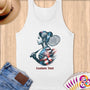 Physical Item S / White Badminton Glory ~ Limited Edition 2024 "USA Excellence" ~ Customizable Supersoft Tank Top