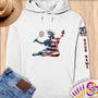 Physical Item S / White Badminton Glory ~ Limited Edition 2024 "USA Excellence" ~ Personalized Premium Hoodie