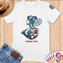Physical Item S / White Badminton Glory ~ Limited Edition 2024 "USA Excellence" ~ Personalized Softstyle T-Shirt