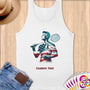 Physical Item S / White Badminton Patriot ~ Limited Edition 2024 "USA Excellence" ~ Customizable Supersoft Tank Top
