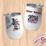 Physical Item 12 oz / White Badminton Sensation ~ Limited Edition 2024 "USA Excellence" ~ Customizable 12oz Wine Tumbler with Lid