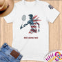 Physical Item S / White Badminton Sensation ~ Limited Edition 2024 "USA Excellence" ~ Personalized Softstyle T-Shirt