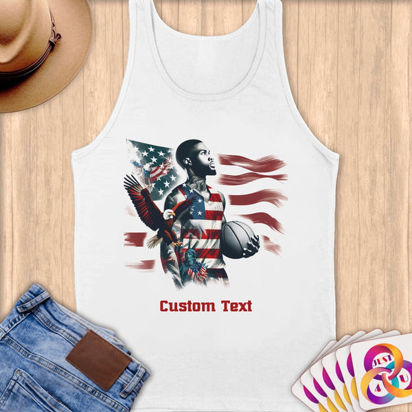 Physical Item S / White Basket Liberty ~Limited Edition 2024 "USA Excellence" ~ Customizable Supersoft Tank Top