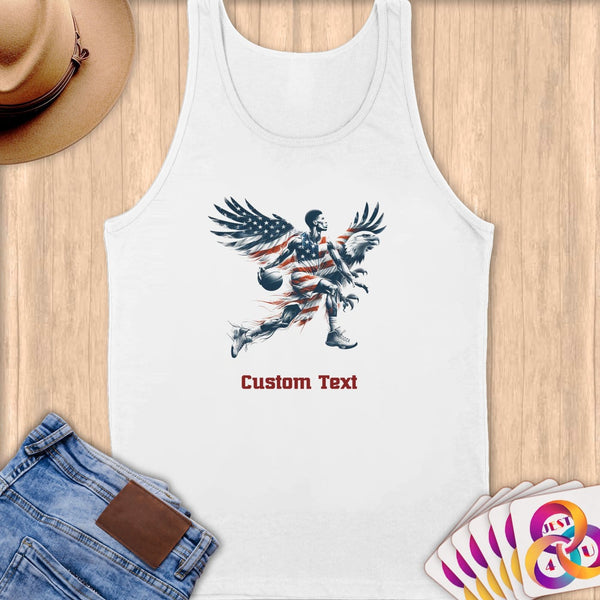 Physical Item S / White Basketball Eagle Patriotism~Limited Edition 2024 "USA Excellence" ~ Customizable Supersoft Tank Top