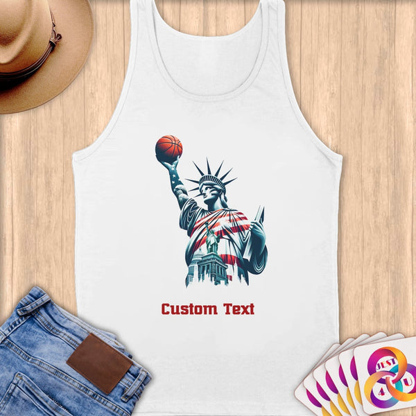 Physical Item S / White Basketball Liberty ~Limited Edition 2024 "USA Excellence" ~ Customizable Supersoft Tank Top