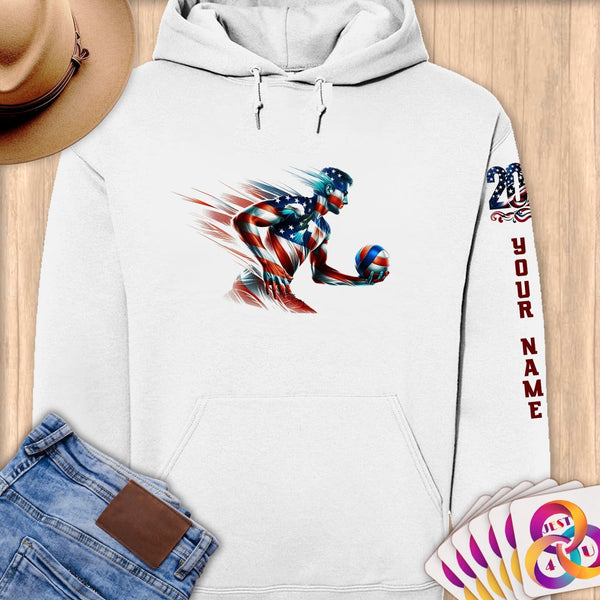 Physical Item S / White Basketball Player~Limited Edition 2024 "USA Excellence" ~ Personalized Premium Hoodie