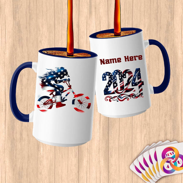 Physical Item 15oz / Blue BMX Pride ~ Limited Edition 2024 "USA Excellence" ~ Customized Large 15oz Mug