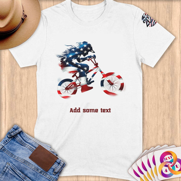 Physical Item S / White BMX Pride ~ Limited Edition 2024 "USA Excellence" ~ Personalized Softstyle T-Shirt