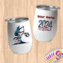 Physical Item 12 oz / White BMX Statue ~ Limited Edition 2024 "USA Excellence" ~ Customizable 12oz Wine Tumbler with Lid