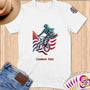 Physical Item S / White BMX Stripes Rider ~ Limited Edition 2024 "USA Excellence" ~ Personalized Softstyle T-Shirt