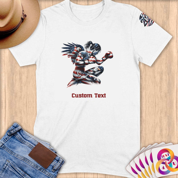 Physical Item S / White Boxing Angel American~Limited Edition 2024 "USA Excellence" ~ Personalized Softstyle T-Shirt