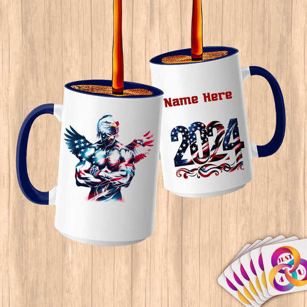 Physical Item 15oz / Blue Champion Patriot~Limited Edition 2024 "USA Excellence" ~ Customized Large 15oz Mug