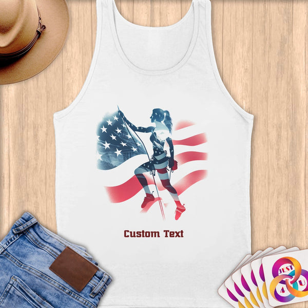 Physical Item S / White Climbing Strength ~ Limited Edition 2024 "USA Excellence" ~ Customizable Supersoft Tank Top