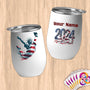 Physical Item 12 oz / White Diving Freedom ~ Limited Edition 2024 "USA Excellence" ~ Customizable 12oz Wine Tumbler with Lid