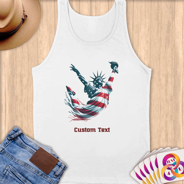 Physical Item S / White Diving Freedom ~ Limited Edition 2024 "USA Excellence" ~ Customizable Supersoft Tank Top