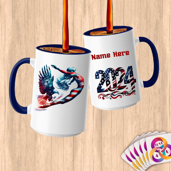 Physical Item 15oz / Blue Diving Freedom~Limited Edition 2024 "USA Excellence" ~ Customized Large 15oz Mug