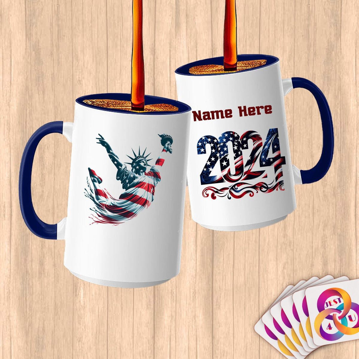 Physical Item 15oz / Blue Diving Freedom ~ Limited Edition 2024 "USA Excellence" ~ Customized Large 15oz Mug