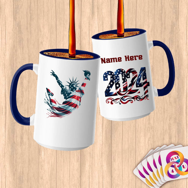 Physical Item 15oz / Blue Diving Freedom ~ Limited Edition 2024 "USA Excellence" ~ Customized Large 15oz Mug