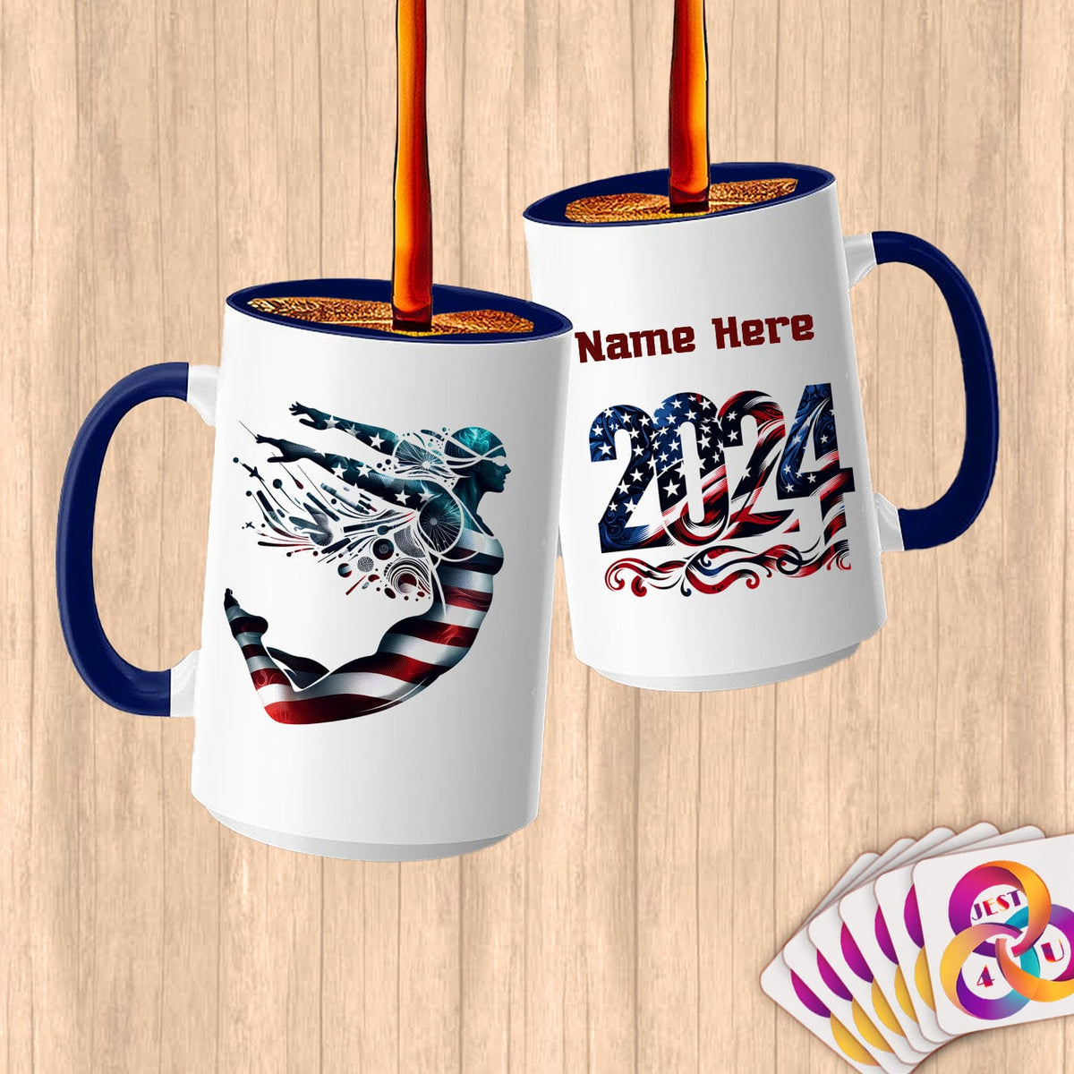 Physical Item 15oz / Blue Diving Freedom ~ Limited Edition 2024 "USA Excellence" ~ Customized Large 15oz Mug