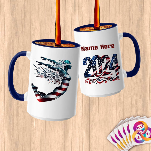 Physical Item 15oz / Blue Diving Freedom ~ Limited Edition 2024 "USA Excellence" ~ Customized Large 15oz Mug