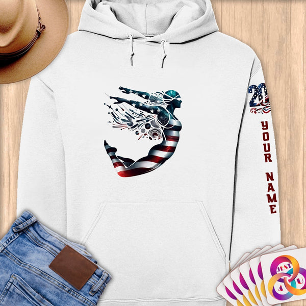 Physical Item S / White Diving Freedom ~ Limited Edition 2024 "USA Excellence" ~ Personalized Premium Hoodie