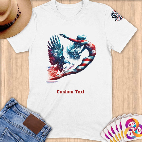 Physical Item S / White Diving Freedom~Limited Edition 2024 "USA Excellence" ~ Personalized Softstyle T-Shirt