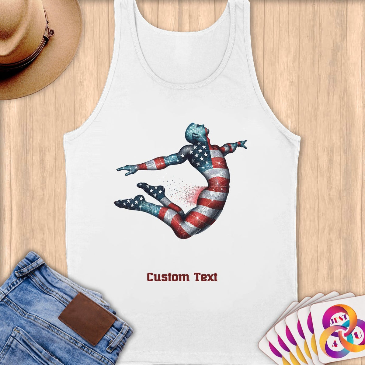 Physical Item S / White Diving Hero ~ Limited Edition 2024 "USA Excellence" ~ Customizable Supersoft Tank Top