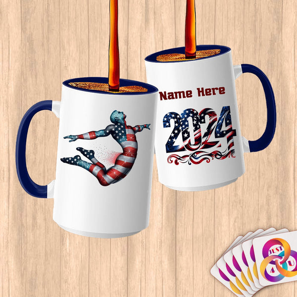 Physical Item 15oz / Blue Diving Hero ~ Limited Edition 2024 "USA Excellence" ~ Customized Large 15oz Mug