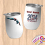 Physical Item 12 oz / White Diving Liberty Freedom ~ Limited Edition 2024 "USA Excellence" ~ Customizable 12oz Wine Tumbler with Lid