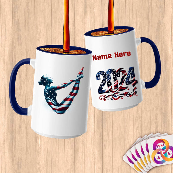 Physical Item 15oz / Blue Diving Poise~Limited Edition 2024 "USA Excellence" ~ Customized Large 15oz Mug