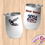 Physical Item 12 oz / White Diving Sensation ~ Limited Edition 2024 "USA Excellence" ~ Customizable 12oz Wine Tumbler with Lid