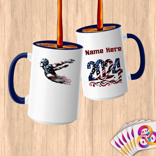 Physical Item 15oz / Blue Diving Sensation ~ Limited Edition 2024 "USA Excellence" ~ Customized Large 15oz Mug