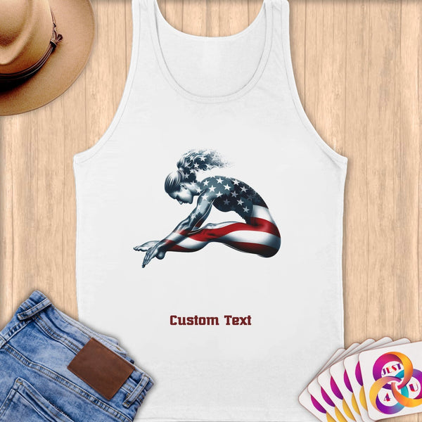 Physical Item S / White Diving Stars ~ Limited Edition 2024 "USA Excellence" ~ Customizable Supersoft Tank Top