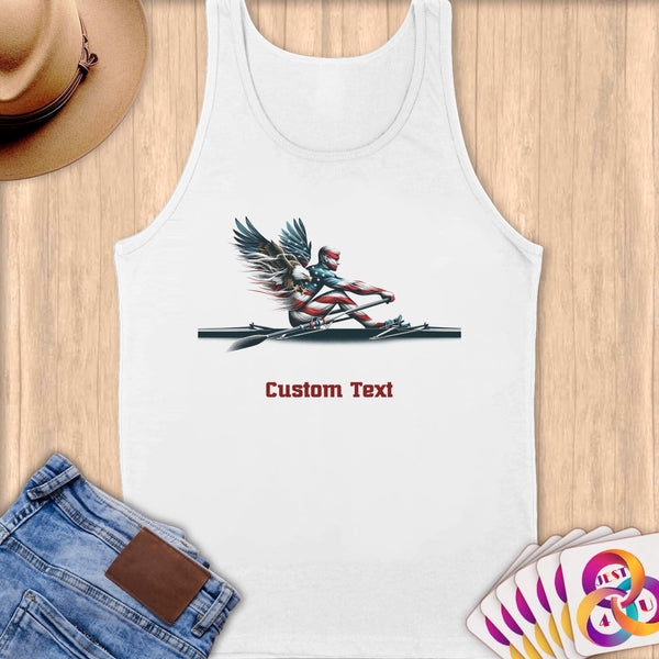Physical Item S / White Dynamic Eagle Rowing~Limited Edition 2024 "USA Excellence" ~ Customizable Supersoft Tank Top