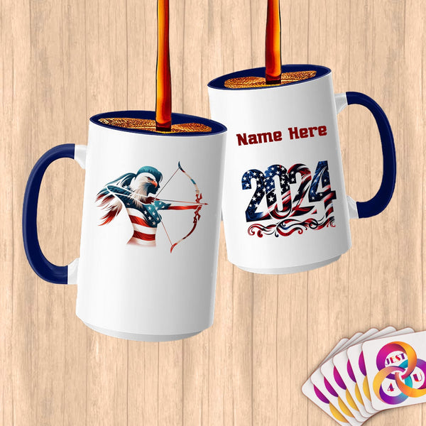 Physical Item 15oz / Blue Eagle Archer~Limited Edition 2024 "USA Excellence" ~ Customized Large 15oz Mug