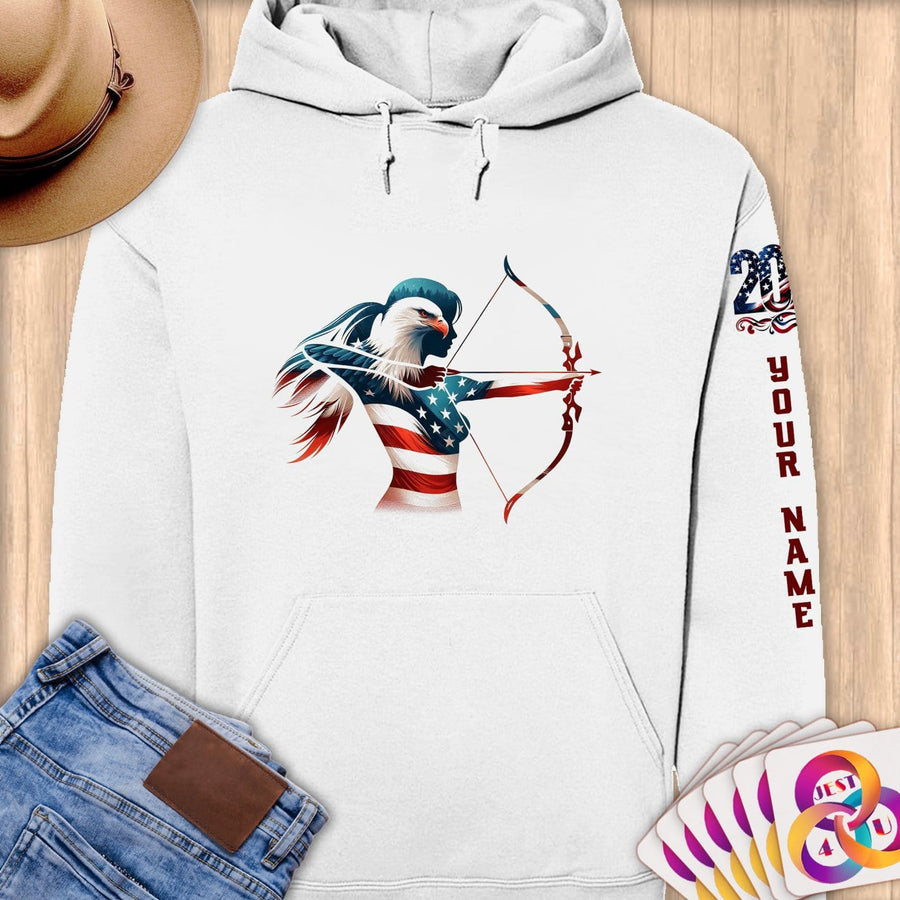 Physical Item S / White Eagle Archer~Limited Edition 2024 "USA Excellence" ~ Personalized Premium Hoodie
