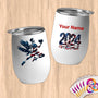 Physical Item 12 oz / White Eagle Dunk ~Limited Edition 2024 "USA Excellence" ~ Customizable 12oz Wine Tumbler with Lid