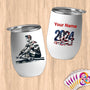 Physical Item 12 oz / White Eagle Rower ~Limited Edition 2024 "USA Excellence" ~ Customizable 12oz Wine Tumbler with Lid
