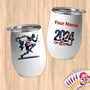 Physical Item 12 oz / White Eagle Speed~Limited Edition 2024 "USA Excellence" ~ Customizable 12oz Wine Tumbler with Lid