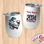 Physical Item 12 oz / White Eagle USA Boxer ~Limited Edition 2024 "USA Excellence" ~ Customizable 12oz Wine Tumbler with Lid