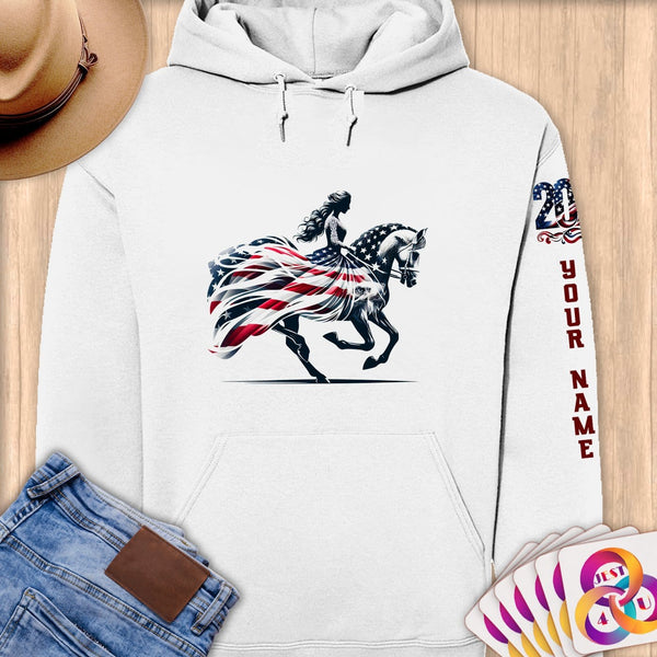 Physical Item S / White Elegance~Limited Edition 2024 "USA Excellence" ~ Personalized Premium Hoodie