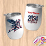 Physical Item 12 oz / White Elite Basketball ~Limited Edition 2024 "USA Excellence" ~ Customizable 12oz Wine Tumbler with Lid