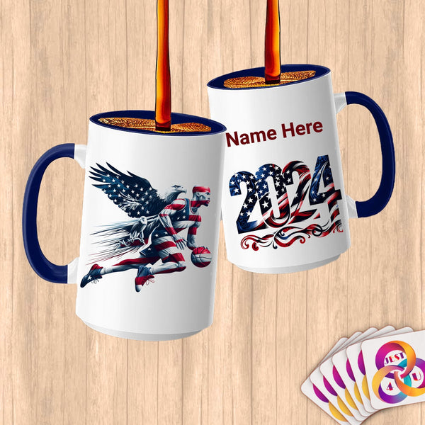 Physical Item 15oz / Blue Elite Basketball ~Limited Edition 2024 "USA Excellence" ~ Customized Large 15oz Mug