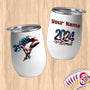 Physical Item 12 oz / White Elite Diving Star ~ Limited Edition 2024 "USA Excellence" ~ Customizable 12oz Wine Tumbler with Lid