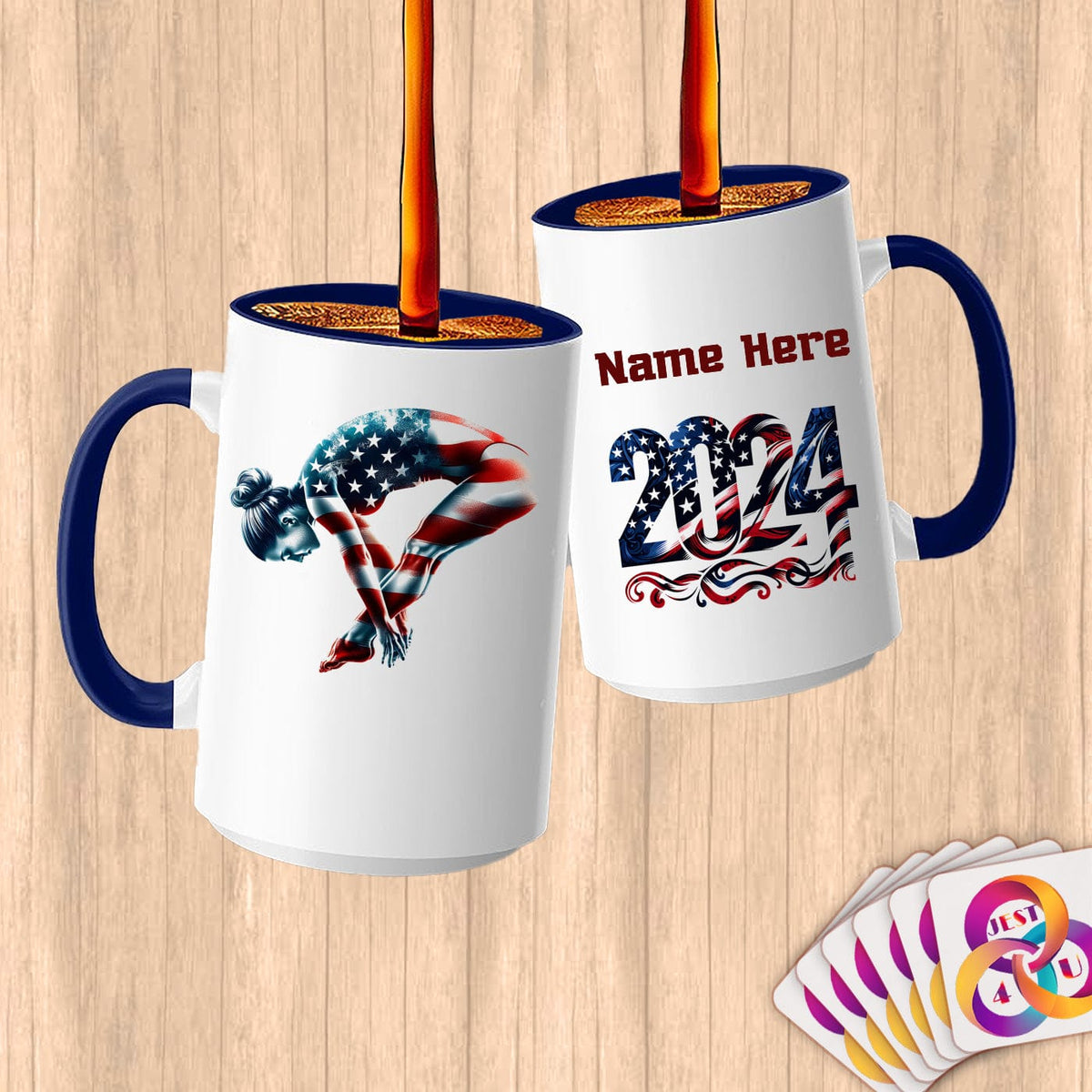 Physical Item 15oz / Blue Elite Diving Star ~ Limited Edition 2024 "USA Excellence" ~ Customized Large 15oz Mug