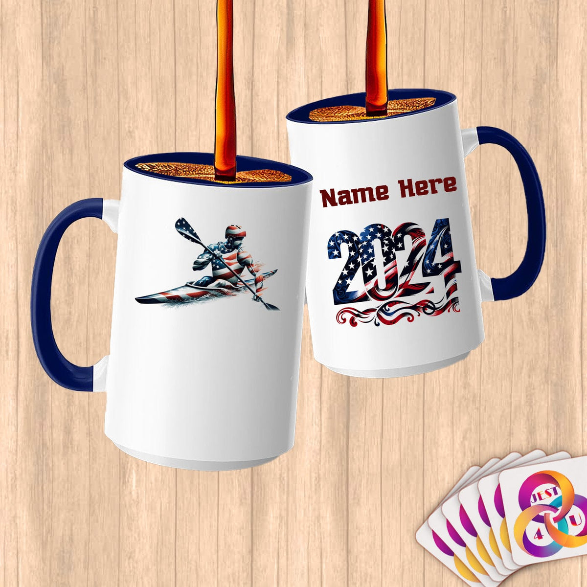 Physical Item 15oz / Blue Elite Kayaker ~ Limited Edition 2024 "USA Excellence" ~ Customized Large 15oz Mug