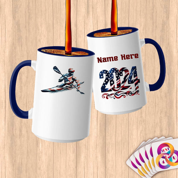 Physical Item 15oz / Blue Elite Kayaker ~ Limited Edition 2024 "USA Excellence" ~ Customized Large 15oz Mug